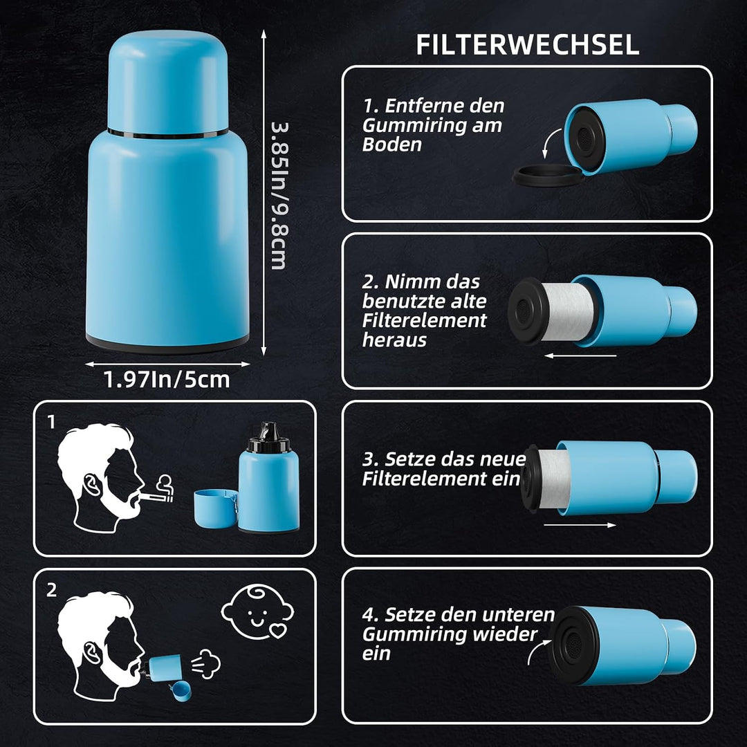 Wiederverwendbarer persönlicher Luftfilter, 1000+ verwendet ultraleichte Rauchfalle mit Partikel-/Ge