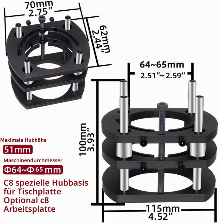 Router-Lift-Basis, Router-HebebüHne, 4 Kiefer Hubsystem für MetallfräStische Werkzeug zum Anheben De