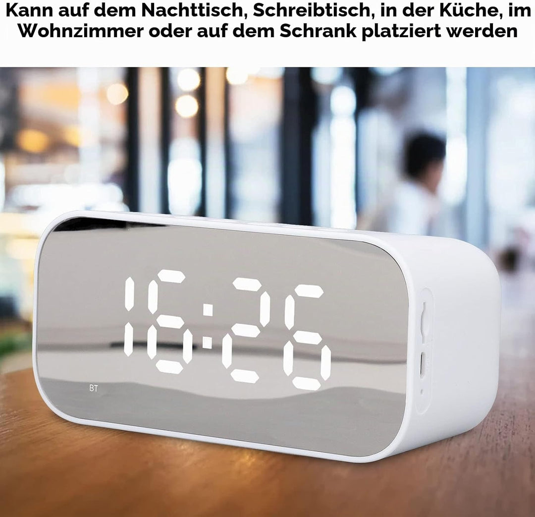 ASHATA Kleiner Digitaler Radiowecker, Wecker für Schlafzimmer, Dimmersteuerung, Dual-Alarm, UKW-Radi