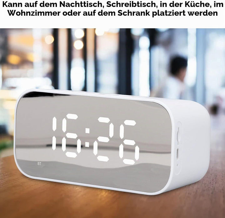 ASHATA Kleiner Digitaler Radiowecker, Wecker für Schlafzimmer, Dimmersteuerung, Dual-Alarm, UKW-Radi
