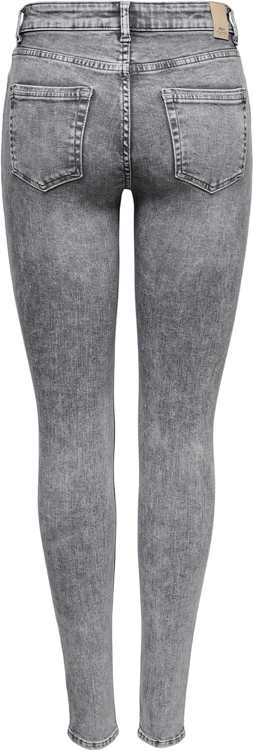 ONLY Female Skinny Jeans ONLBLUSH Mittlere Taille Skinny Fit Jeans XS Light Grey Denim, XS Light Gre
