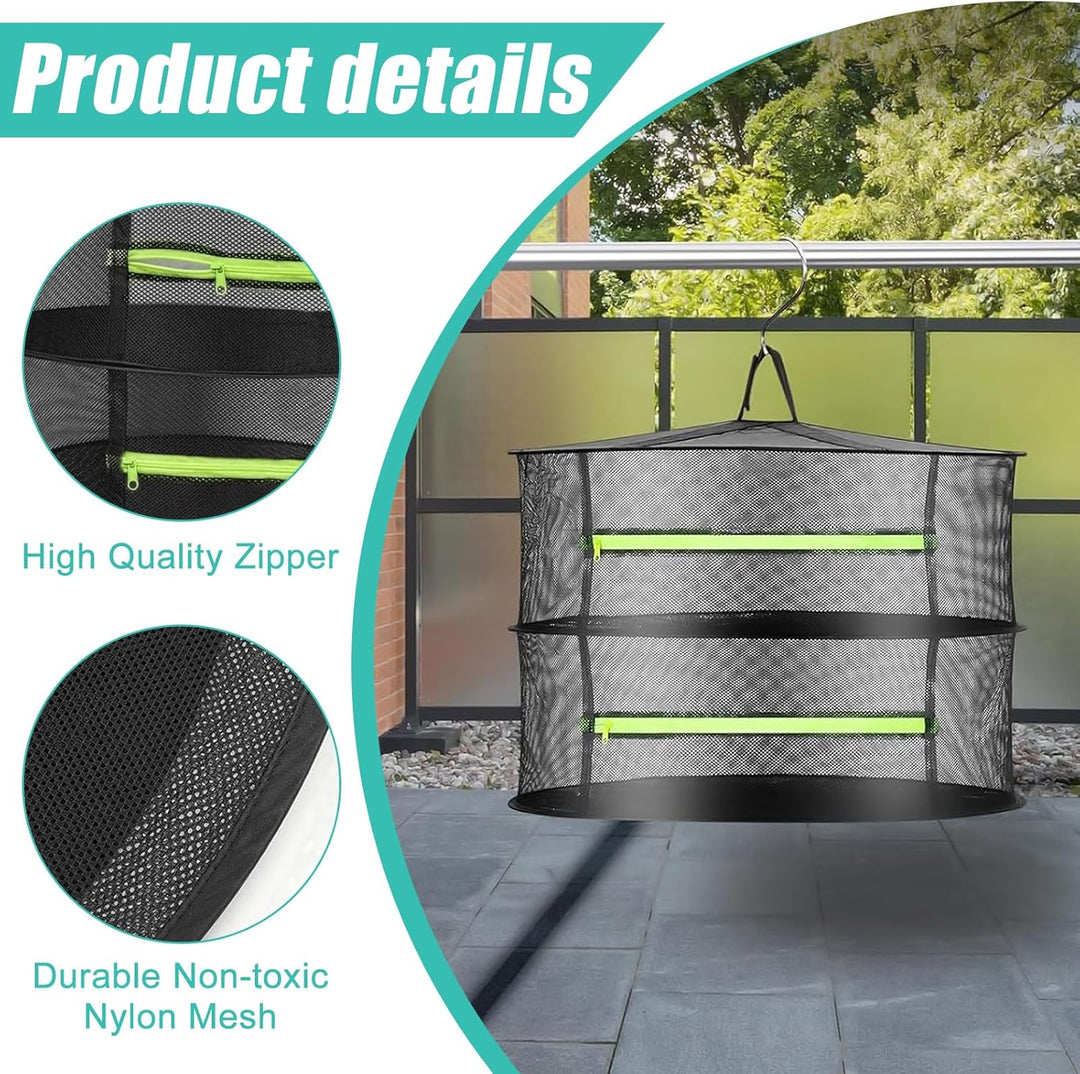 Zusammenklappbares Trockennetz 4PCS, 2-lagiges Trocknungsnetz für Grow, Blumen &amp; Pflanzen, Komplette