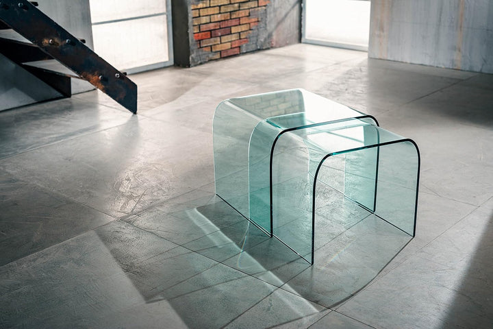 Imago Factory Duo | Couchtische aus Glas für das Wohnzimmer, Moderne Sofatische, Wohnzimmermöbel aus