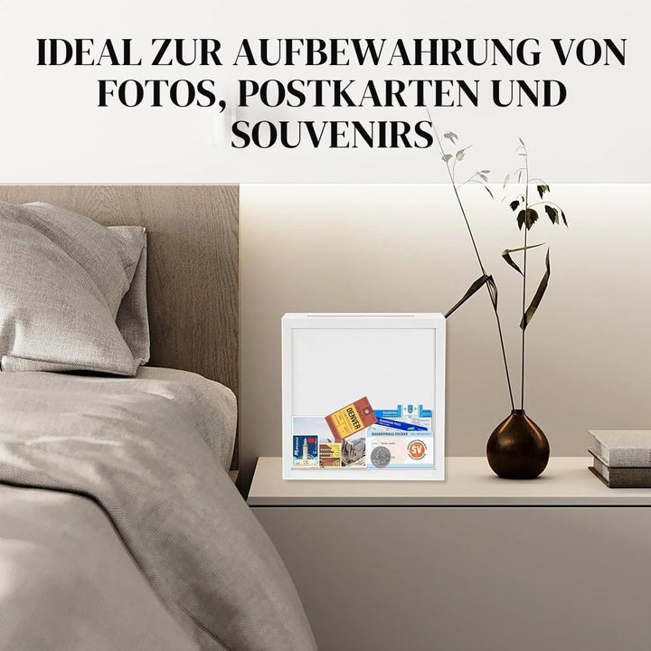 Reise Abenteuer Archivbox für Erinnerungen, 29*29cm Reise Konzert Ticket Schattenbox mit Schlitz, Re