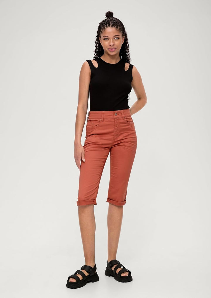 QS Slim: Capri aus Baumwollsatin 42 Orange, 42 Orange