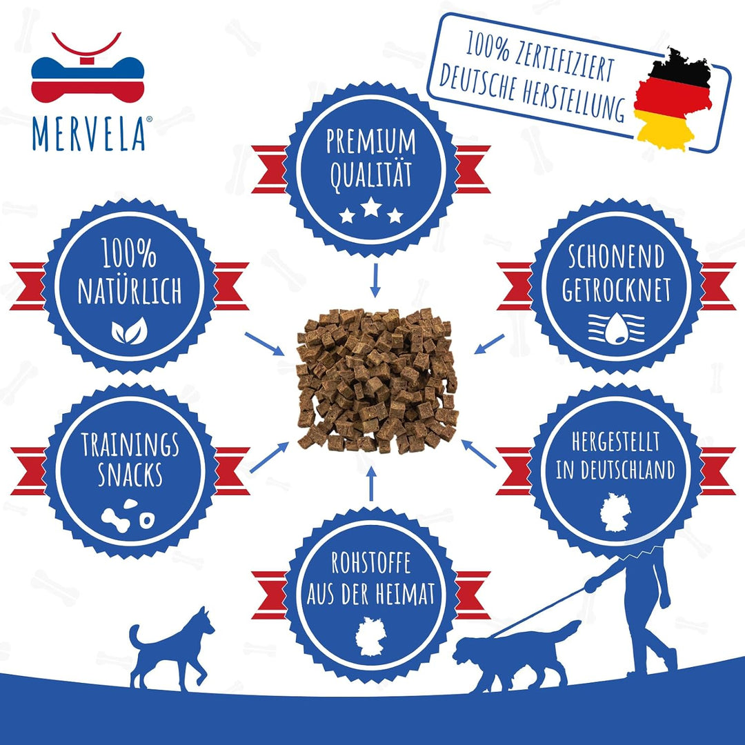 MERVELA® Leckerli Pferd | 600 g | für allergische Sensible hypoallergene Hunde | ideal für Training