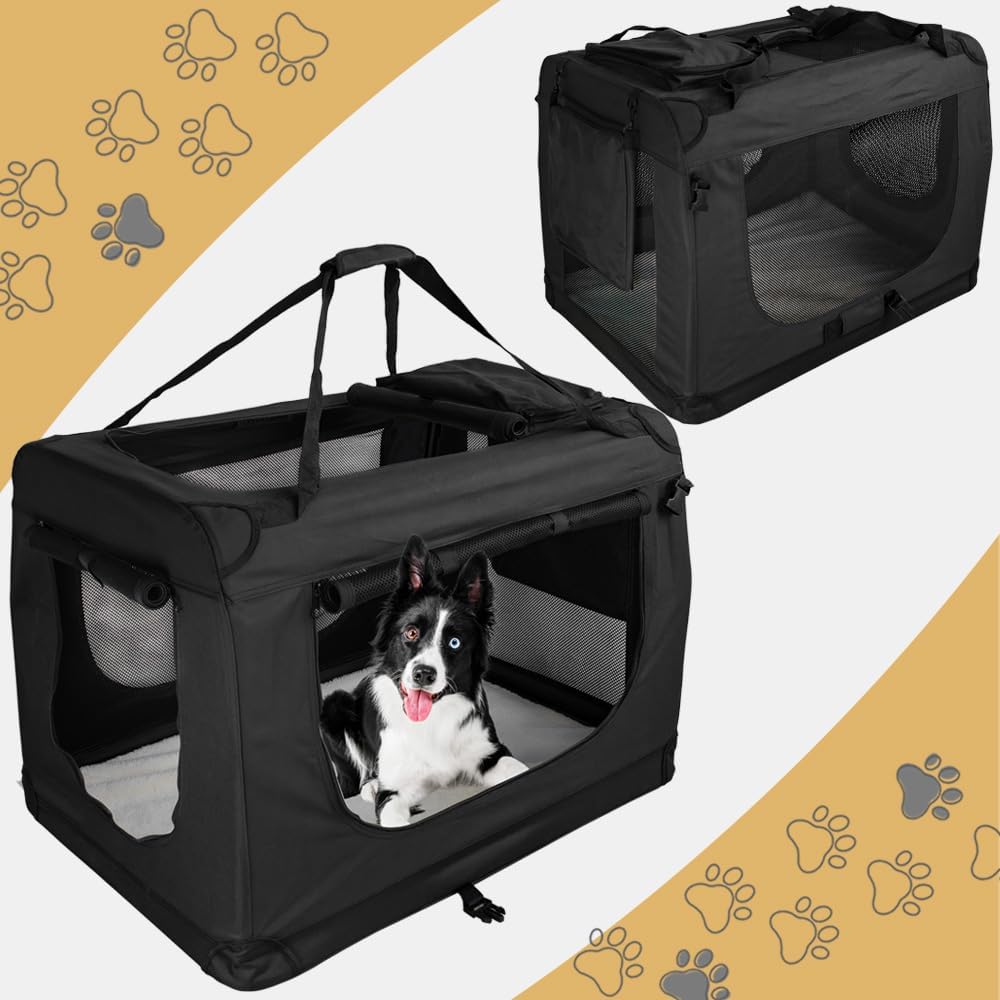 Faltbare Hundebox Transporttasche Transportbox für Hunde Auto Petigi XL (82 x 57 x 58 cm), XL (82 x