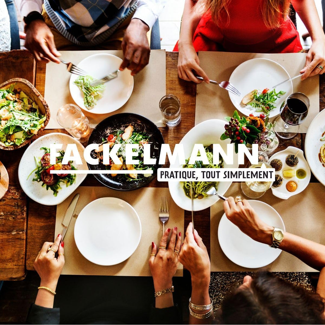 Fackelmann 2er-Set Pfannen aus Edelstahl 18/8, 24 und 28 cm, mit 6 Utensilien, für alle Herde und In