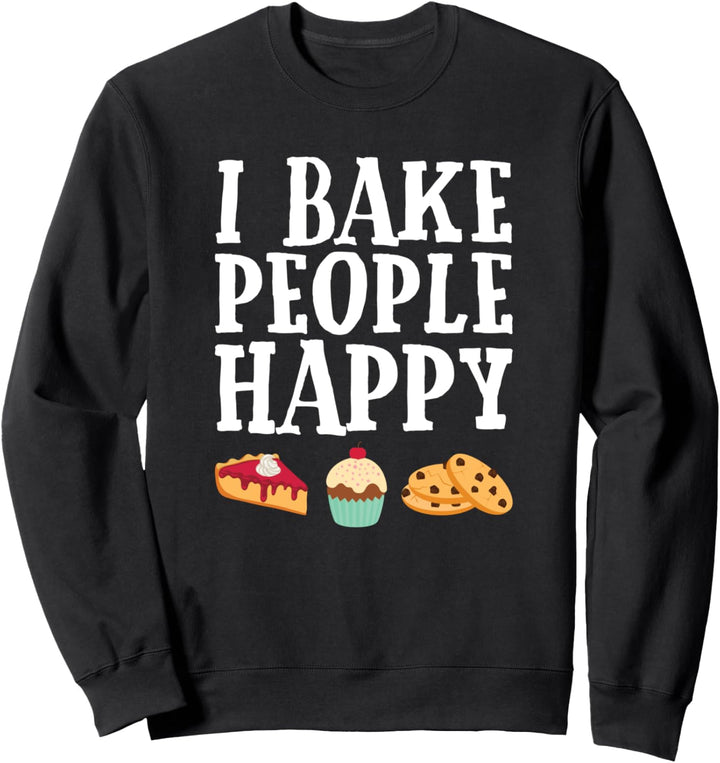 I Backen Menschen glücklich lustige Dessert Bäcker Lila Sweatshirt