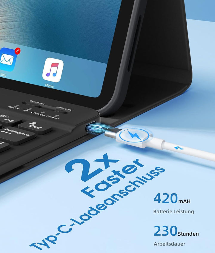 Vobafe Hülle mit Tastatur Kompatibel mit iPad A16 11 Generation 2025/10 Gen 2022 10.9 Zoll, Air 11 Z