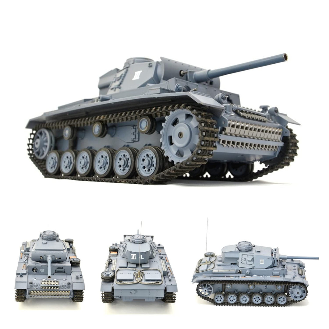RC Panzer "Kampfwagen III" 1:16 Heng Long -Rauch&amp;Sound - mit Stahlgetriebe und 2,4Ghz Fernsteuerung
