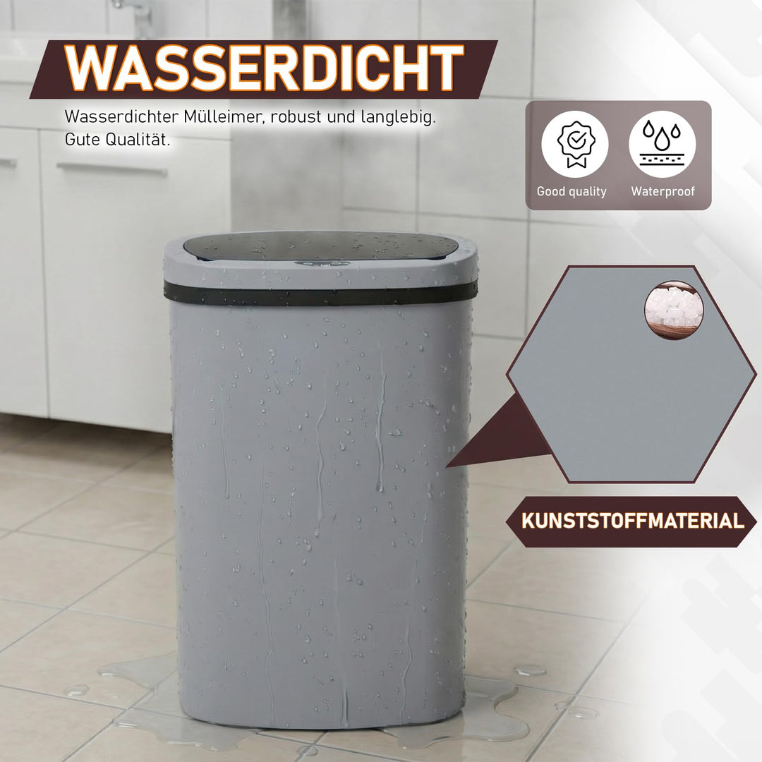 FDW Mülleimer mit Sensor &amp; Deckel, Kunststoff, 50 L Küchenmülleimer, Smart, Automatisch, Berührungsl