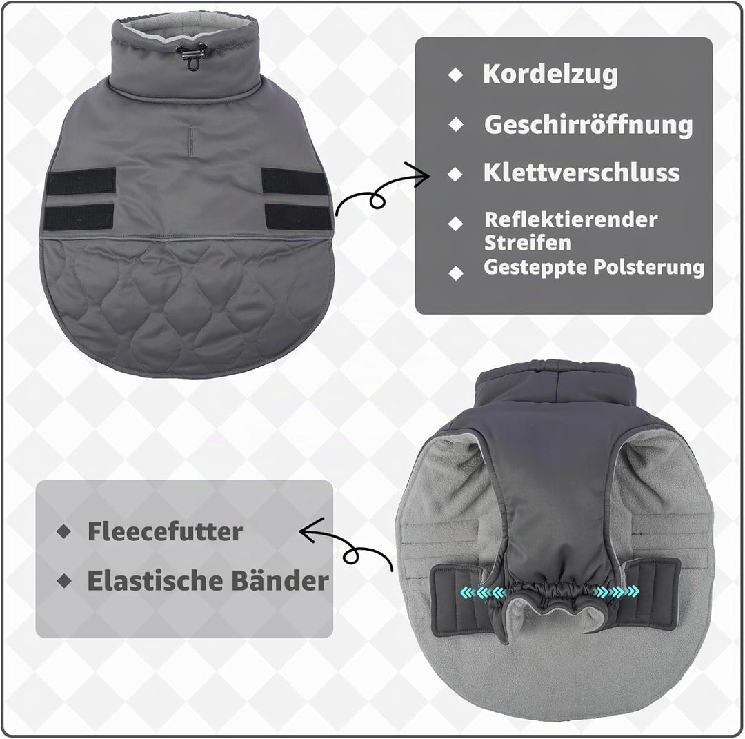 Hjumarayan Wintermantel Hund Klein, Winterjacke Geschirröffnung, Hundemantel Gefüttert Kleidung Mant