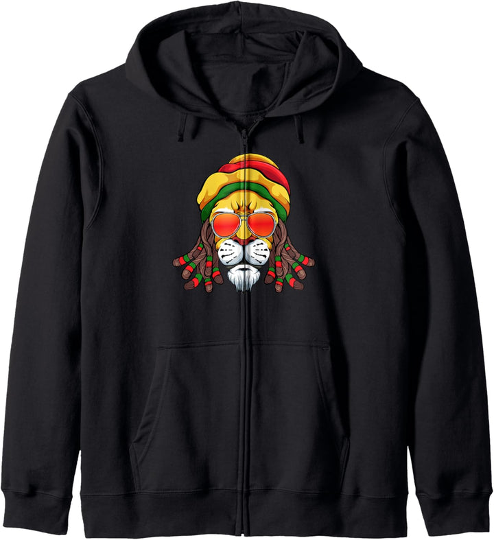 Rasta Rastafari Dreadlock Löwe Reggae Rastafarian Rastaman Kapuzenjacke