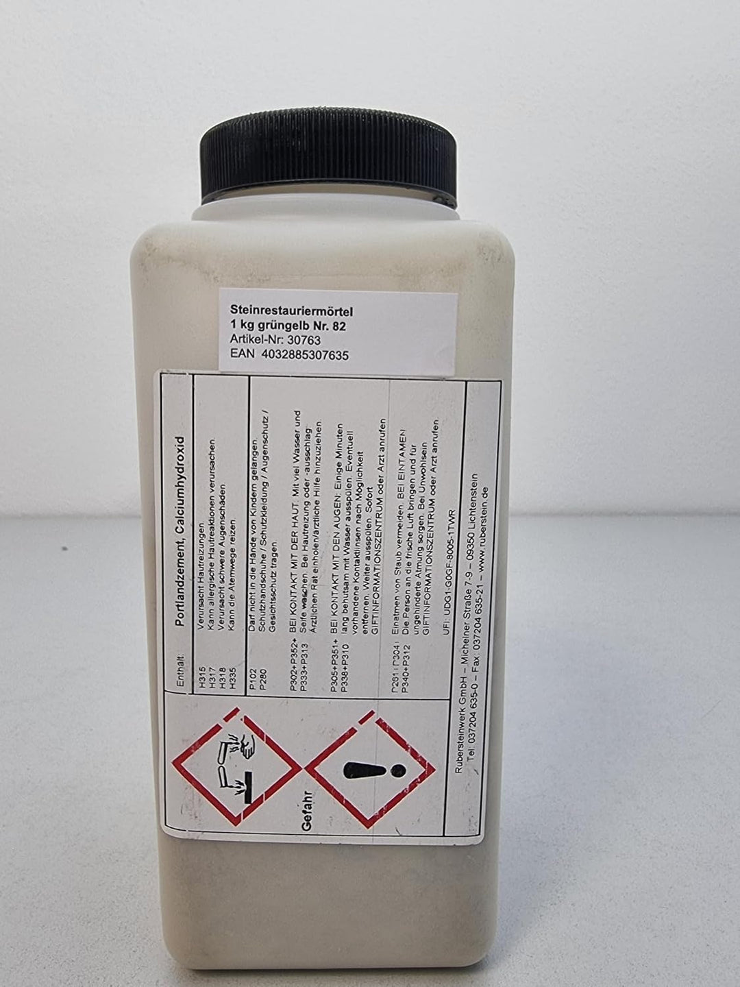 Ruberstein Steinrestauriermörtel für Natur- u. Kunststein 1 kg (grüngelb)