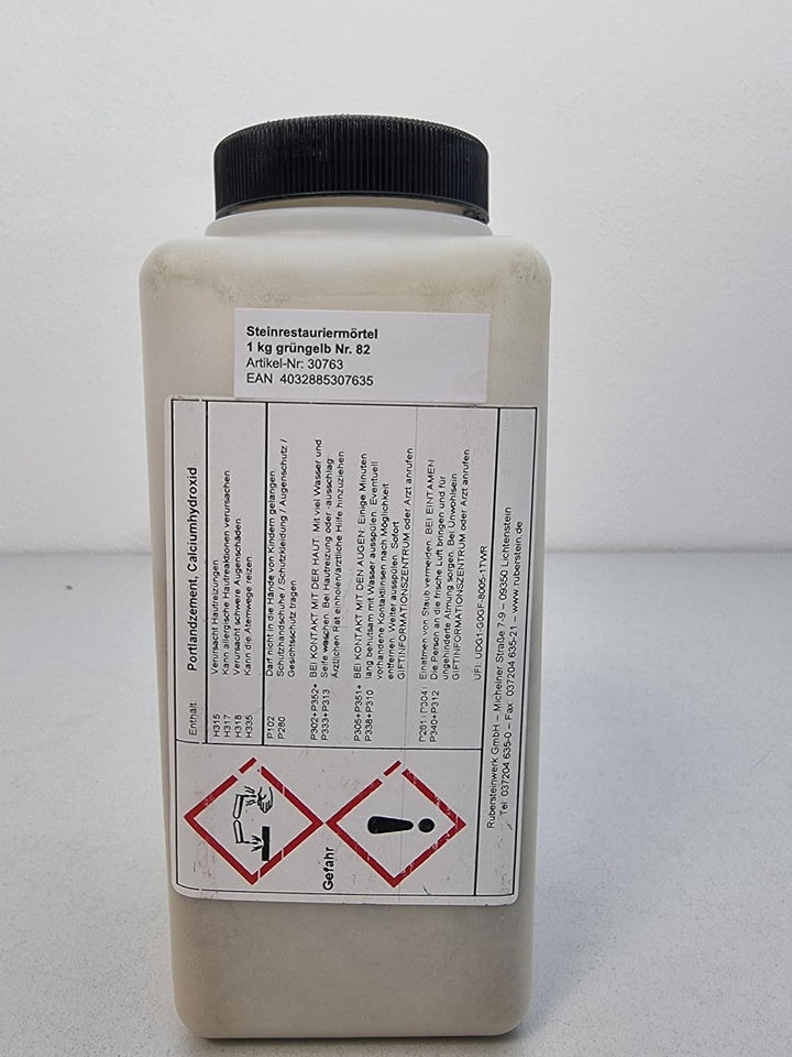 Ruberstein Steinrestauriermörtel für Natur- u. Kunststein 1 kg (grüngelb)
