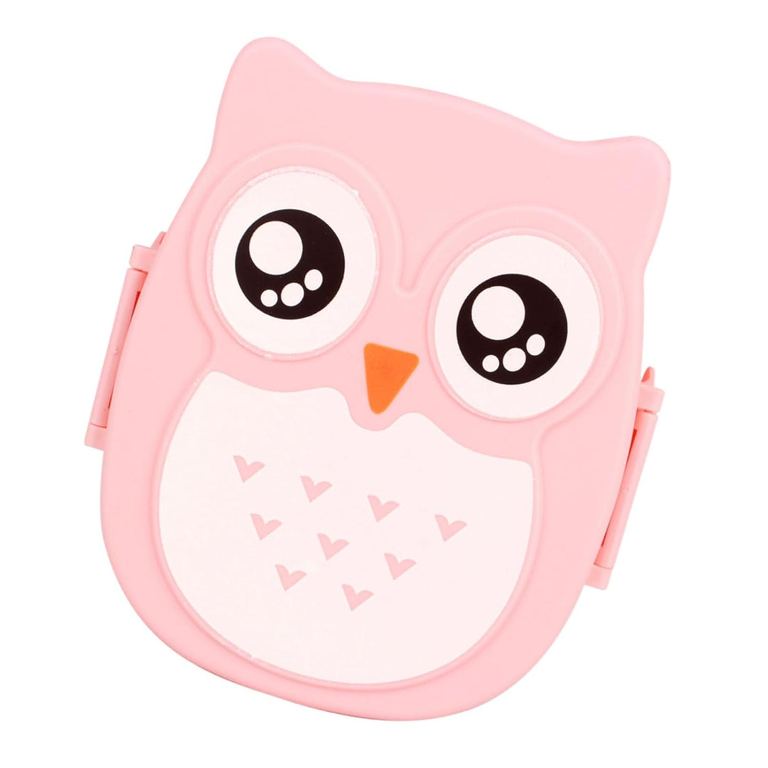 Tragbare Cartoon Eule Lunchbox, Kunststoff, 900ml, Mikrowellengeeignet, mit Löffel und Gabel, 16x14x