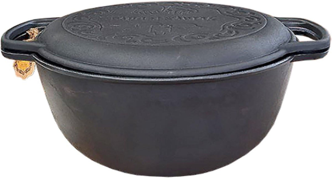 MAYSTERNYA Gusseisen Dutch Oven - Outdoor cooking - BBQ Bratpfanne Gusseisen - Schwarz (5 Liter), 5