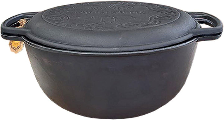 MAYSTERNYA Gusseisen Dutch Oven - Outdoor cooking - BBQ Bratpfanne Gusseisen - Schwarz (5 Liter), 5