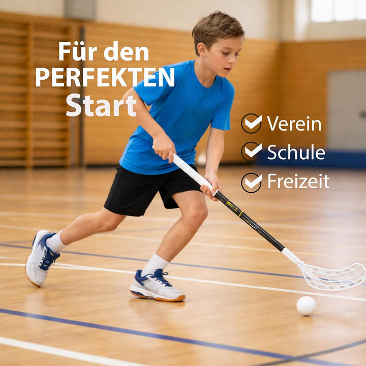 FAT PIPE Floorball Schläger Unihockey Stock Zack 33 ORC - Black White - IFF Zertifiziert, mit ORC Sc