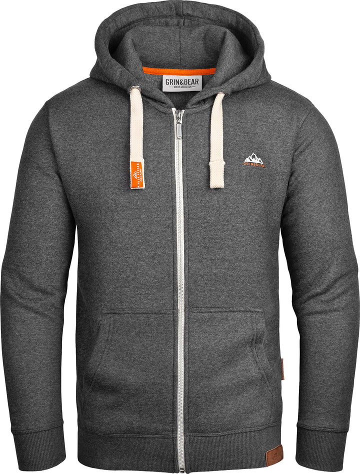 Grin&amp;Bear Hoodie Herren Sweatshirt Pullover GEC022, S Anthrazit