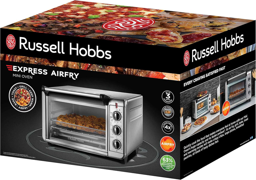 Russell Hobbs Minibackofen Express Airfry 5-in-1: Heissluftfritteuse, Backofen, Grill, Toaster, Warm