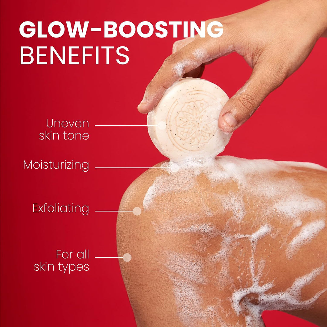 Koji White Kojic Acid Bump Eraser Body Scrub Soap for Exfoliation Butt, Elbow, Underarm with Glutath