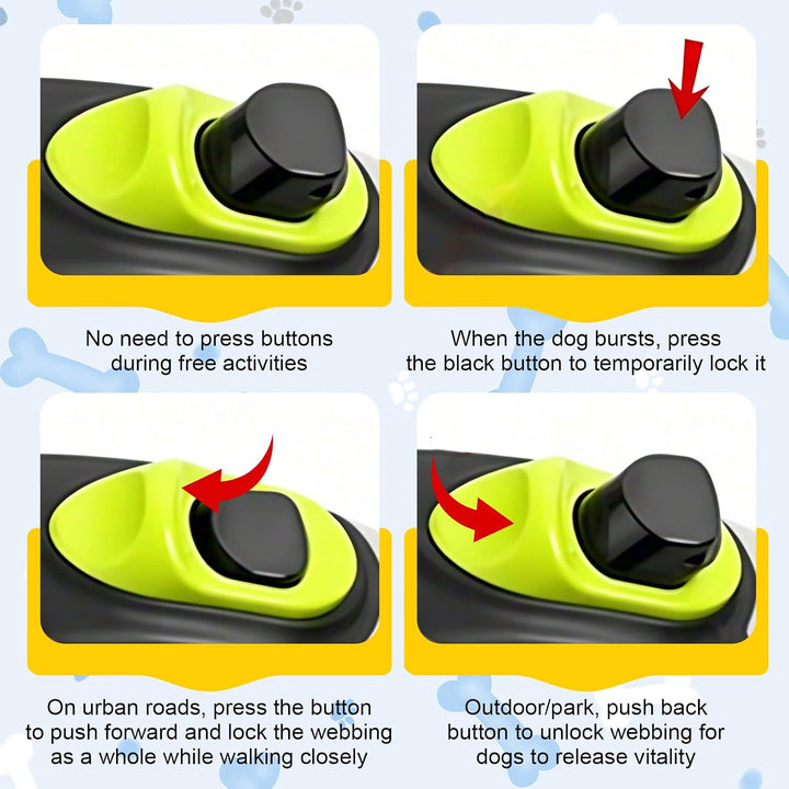 VIYETY 8m Stretch-Hunddeleine: Nylon Doppel-Hundleine, robuste Automatik Hundeleine für mittel/gross