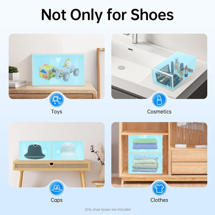 Schuhkarton 20er Set – Schuhbox Klappdeckel mit transparentem Fenster, stapelbar für 23×33×14 cm Sne