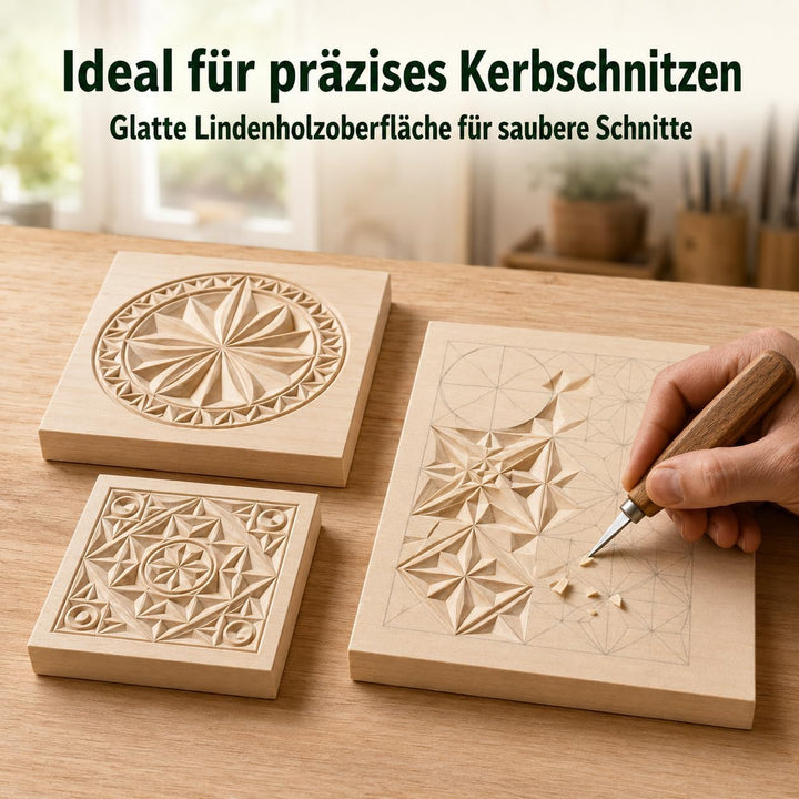 EdpaS Schnitzholz Brett aus Lindenholz 30 x 20 x 2,5 cm zum Schnitzen und drechseln oder basteln zur