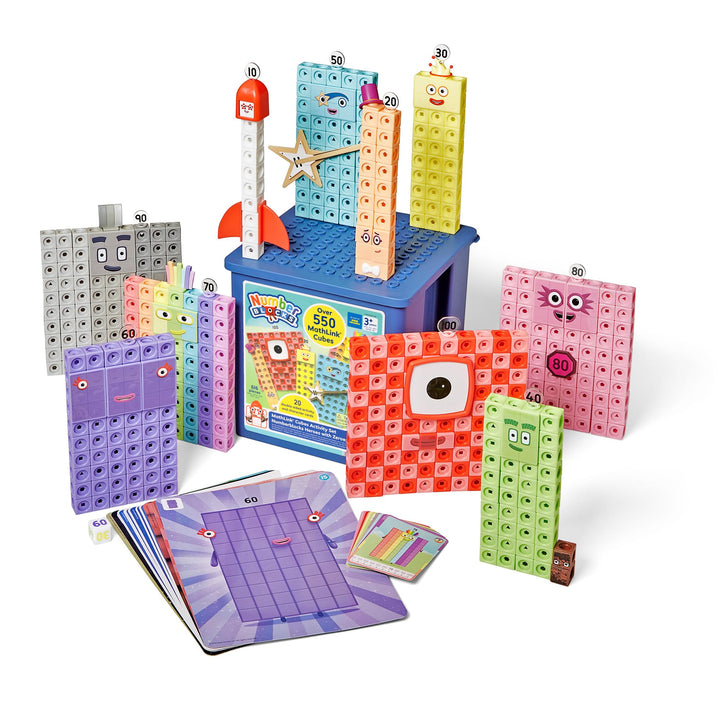 Learning Resources MathLink Cubes Numberblocks „Heroes with Zeroes“ Aktivitätsset, 616 Teile, ab 3 J
