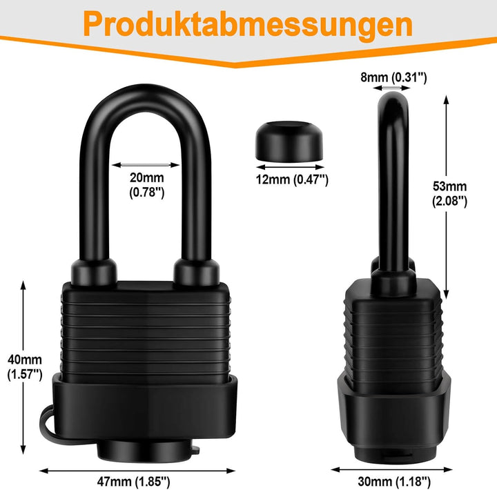 Vorhängeschloss Gleichschliessend Wetterfest Wasserdicht Padlock Schloss Sicherheitsschloss Schlösse
