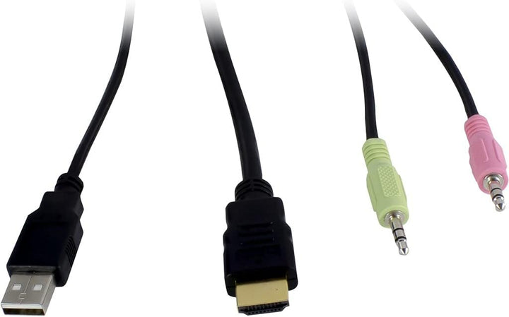 Inter-Tech IPC KVM Switch AS-42HA HDMI, Metall, Schwarz