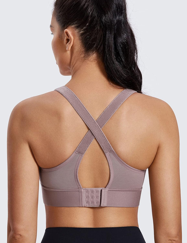 SYROKAN Sport BH Damen Starker Halt Ohne Bügel BHS Vorderverschluss Gepolstert Bügellos Guter Halt 7