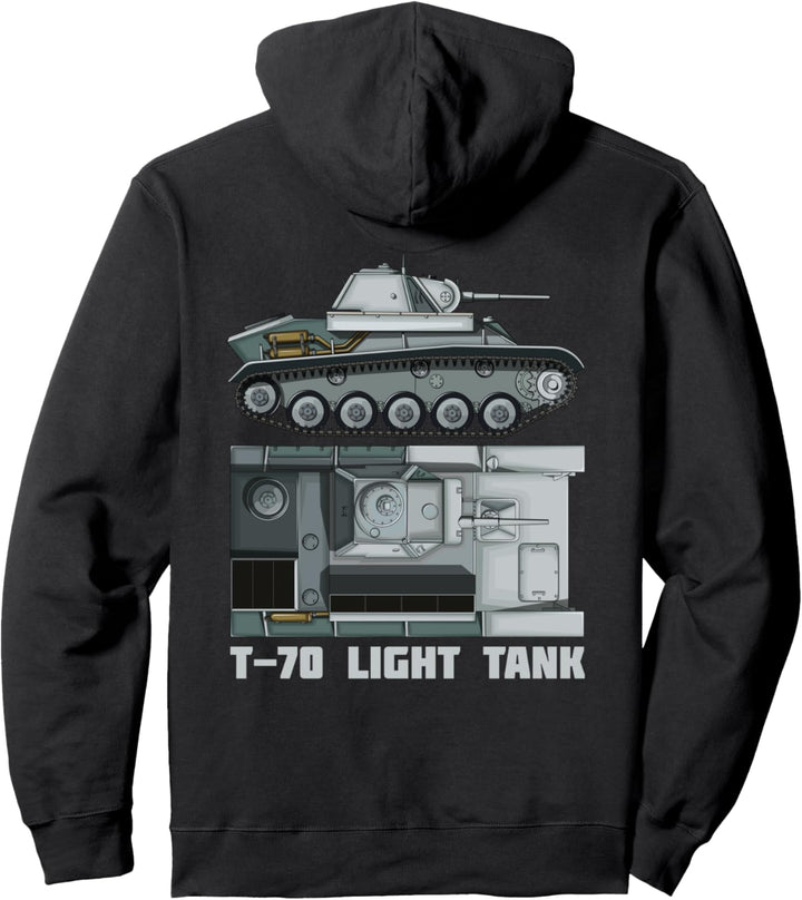 T-70 Sowjetischer Leichter Panzer Russischer WW2 Panzer Pullover Hoodie