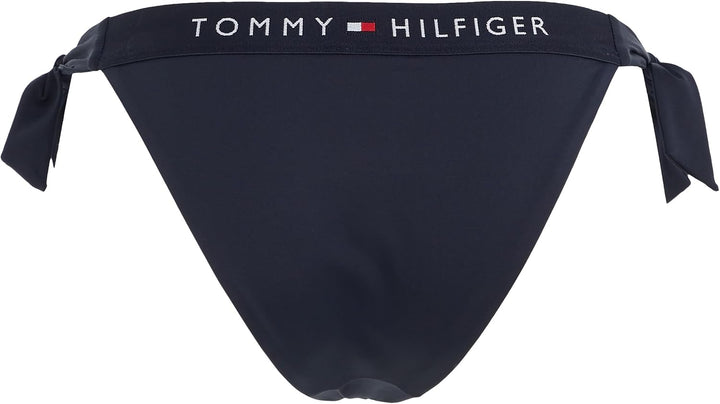Tommy Hilfiger Damen Bikinihose Seitliche Schnürung Side Tie Cheeky Bikini Sport M Blau (Desert Sky)