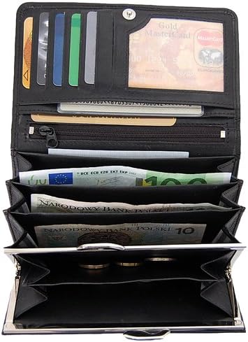 GoBago Branco Leder Damen Geldbörse Börse Portemonnaie Geldbeutel (Braun), Braun