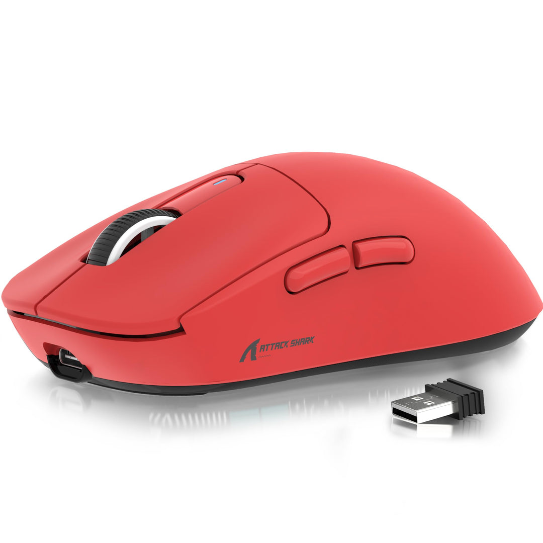 ATTACK SHARK X3 49g Ultraleicht Maus, PixArt PAW3395 Gaming-Sensor, BT/2,4G Kabellose/Kabelgebundene