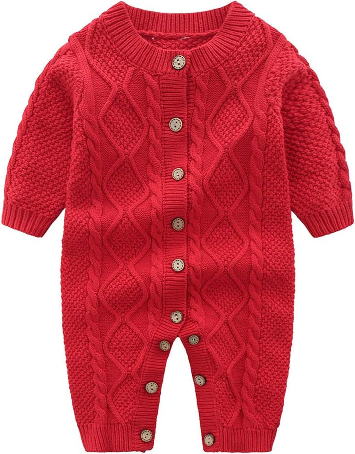 Gestrickte Strampler Baby Mädchen Spieler und Mütze Strickanzug Schneeanzug Overalls für 3-24 Monate