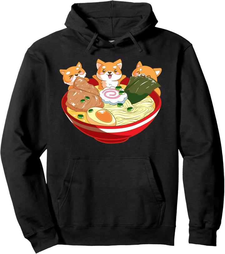 Japanische Kawaii Shiba Inu Hund Ramen Pullover Hoodie