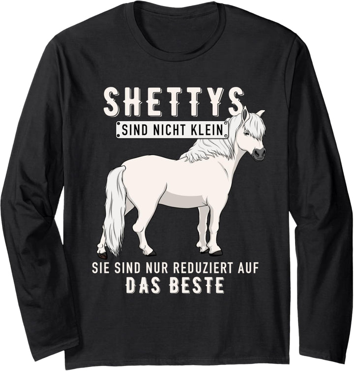 Nicht klein Kinder Pony Pferde Mädchen Sprüche Damen Shetty Langarmshirt