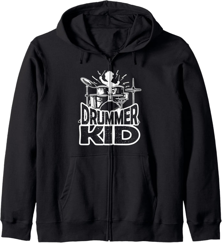 Drummer Kid Geschenk für einen kleinen Schlagzeuger Kapuzenjacke