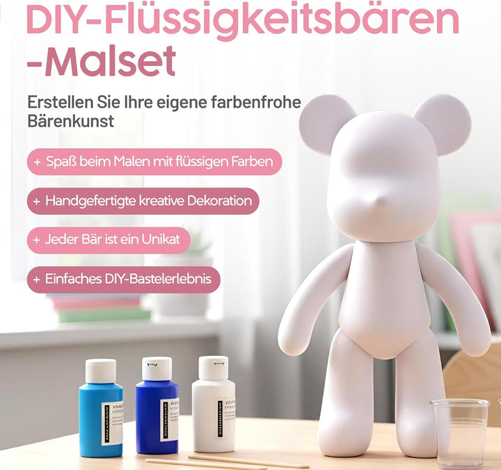 Worldwide DIY Bär zum Bemalen – Kreatives Mal-Set | Bärenfigur inkl. 3 Farben, Pinsel &amp; Zubehör | Ge