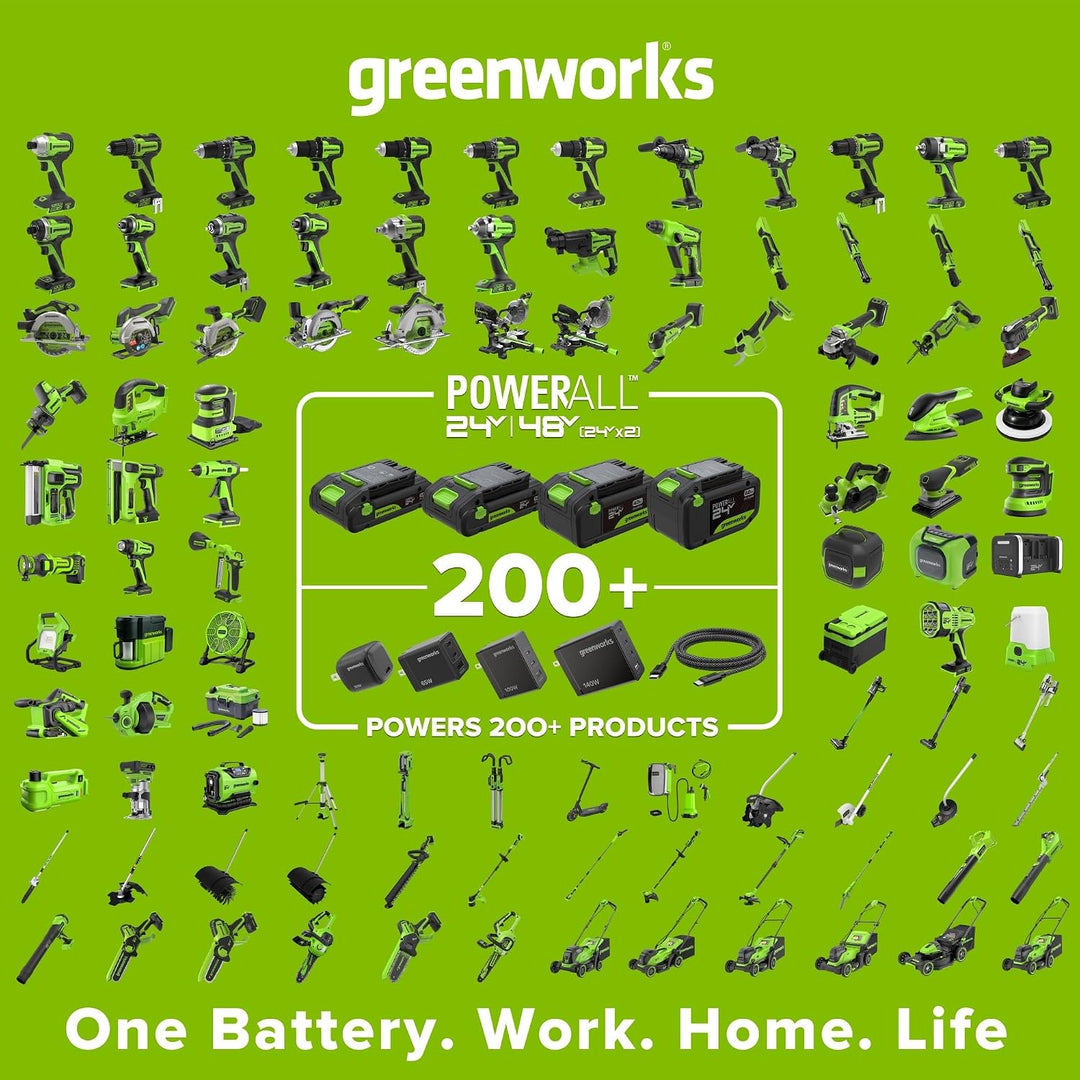 Greenworks 24V Akku‑Bürstenlos‑Bohrschrauber DD335, 35 Nm Drehmoment, inkl. 2Ah USB‑C Akku, 30W Lade
