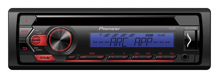 Pioneer DEH-S120UBB | 1DIN RDS-Autoradio mit roter Tastenbeleuchtung | Display blau | Android-Unters