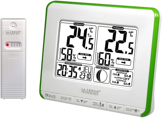 LA CROSSE TECHNOLOGY WS6812W-GREEN Wetterstation, Weiss/Grün
