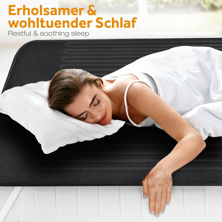 Wärmeunterbett aus Vlies 190 x 80 cm geprüft | elektrische Heizdecke mit Abschaltautomatik | Wärmede