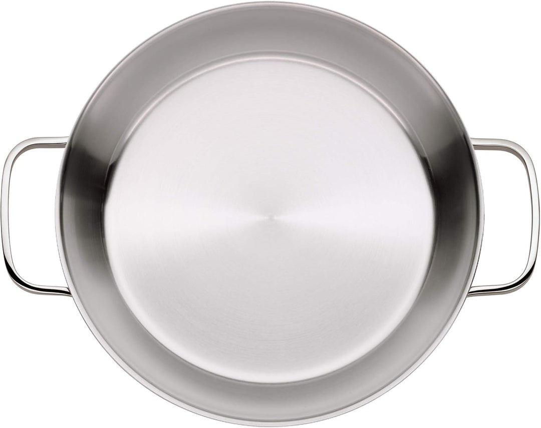 WMF Gourmet Plus Servier-/ Bratpfanne 28 cm Induktion, Pfanne unbeschichtet, Cromargan Edelstahl mat