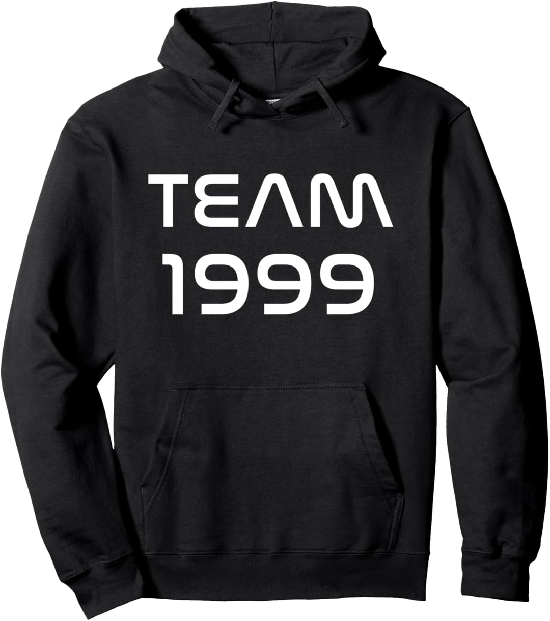 Team 1999 Modern Futuristic White Font Pullover Hoodie