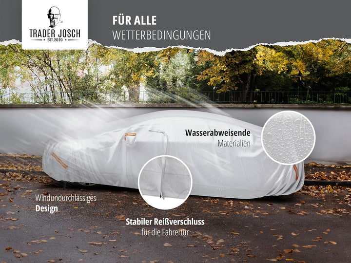 Trader Josch Autoabdeckung (530 x 200 x 150 cm) - Universal Auto Abdeckplane Winddicht, wasserdicht